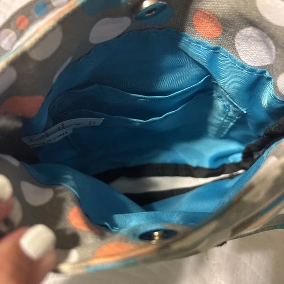 Kavu Keeper Polka Dot Messenger Crossbody Bag, Gray Multicolor - Picture 6 of 11